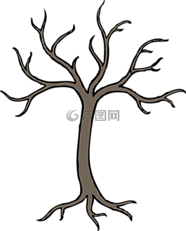樹,冬天,灰色