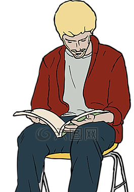 男子,閱讀,書(shū)