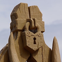 沙塔,砂雕塑,鎖