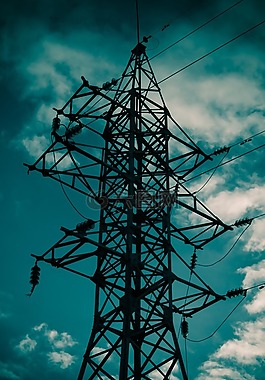 電桿,電源線,電線