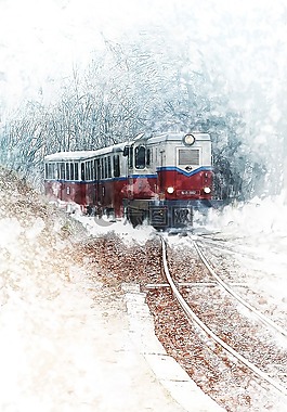 火車,路,冬季