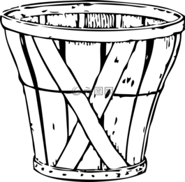 籃,木材,空
