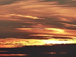 日落,天空,云