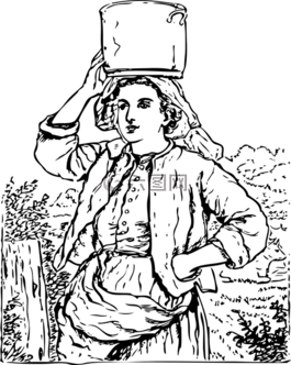 家庭主婦,水桶,女傭