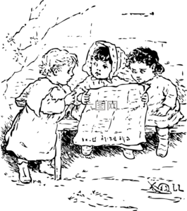 兒童,報紙,講故事