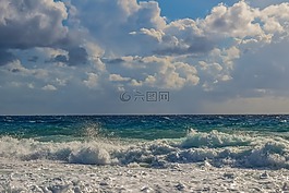 波,破碎,海