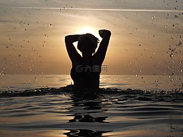 海,女子,游泳