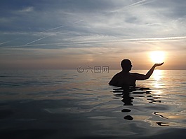 海,男子,游泳