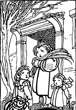 版画,家庭,母亲和儿童