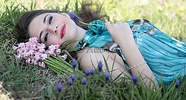 女孩,風(fēng)信子,鮮花