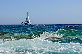 波,海,噴霧