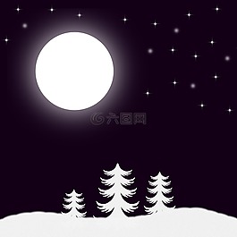 夜,月亮,明星