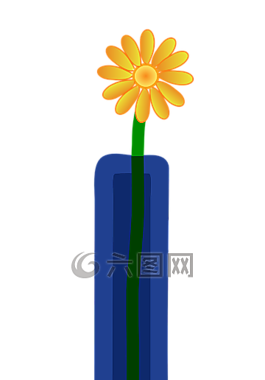 花瓶,藍色,雛菊
