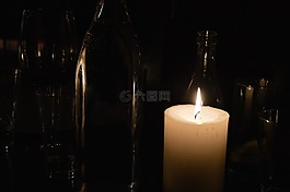 蠟燭,低,燒傷