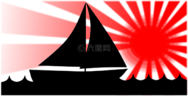 帆船,日落,日出