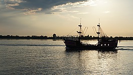 sonenuntergang,船舶,海