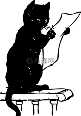 黑,貓,閱讀