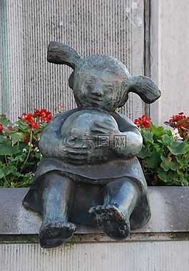 图像,雕像,女孩