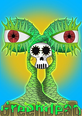 海報,頭骨,綠色的死亡