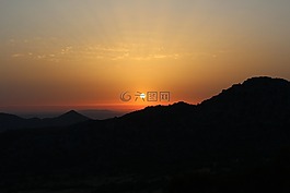 日落,太陽,景觀