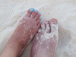 腳,沙,海灘