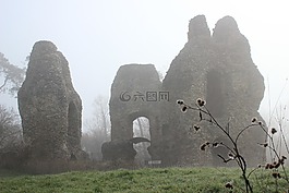 odiham的,城堡,朦朧