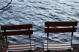 湖,椅子,水