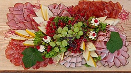 小吃,wurstplatte,吃