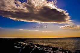 海,天空,云