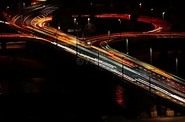 公路,夜,燈塔