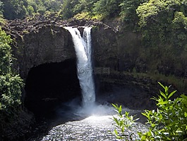 大瀑布,夏威夷,熱帶