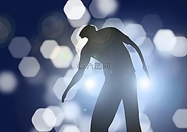 剪影,散景,男子