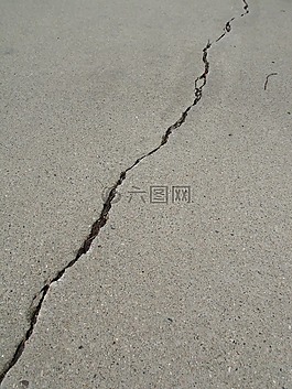裂紋,水泥,灰色