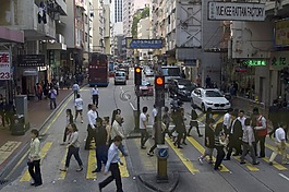 香港,街景,人流