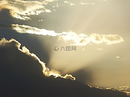 太陽,光線,云