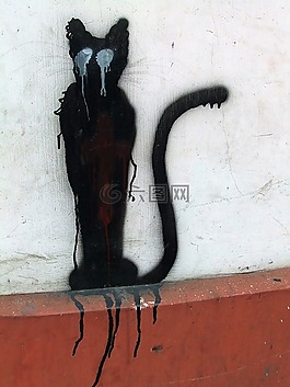 街头艺术,涂鸦,猫