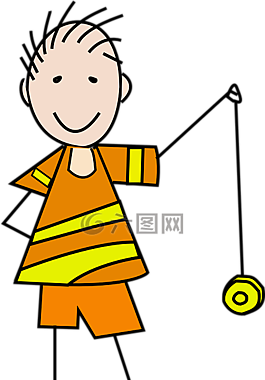 男孩,播放,溜溜球