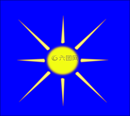 太陽,黃色,藍(lán)色背景