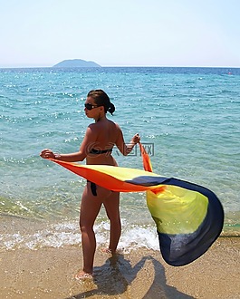 女孩,海,夏天