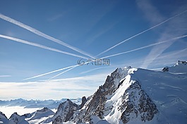 霞慕尼,天空步道,蓝色的天空