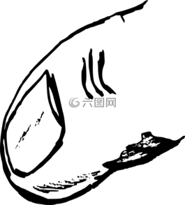 手指,釘,黑色和白色