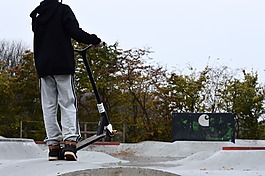 火花,滑板車,秋季