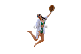 透明,孤立,女孩