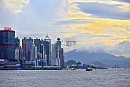 香港,天際線,水