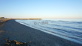 海灘,太陽,沙