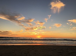 日落,自然,天空