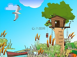 樹,湖,引導(dǎo)