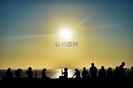 日落,太陽,天空
