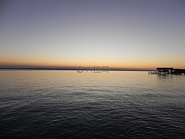 日落,日出,碼頭