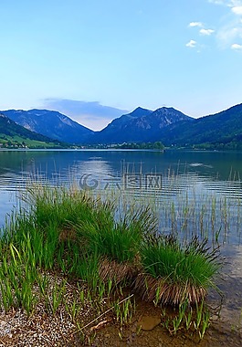 岸,湖,和平